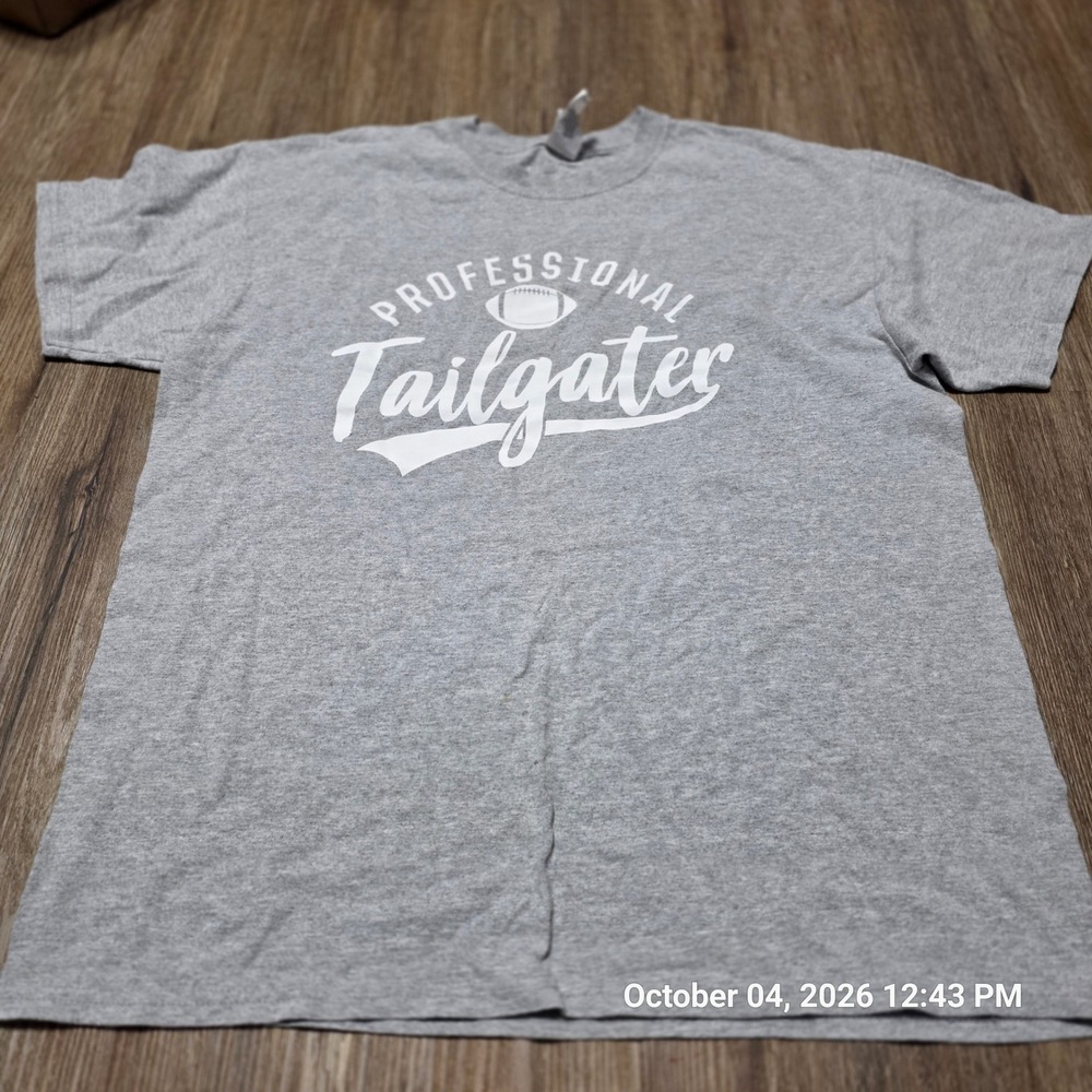 Gildan Professional Tailgater Graphic T-Shirt Gray Football Sports Mens Large